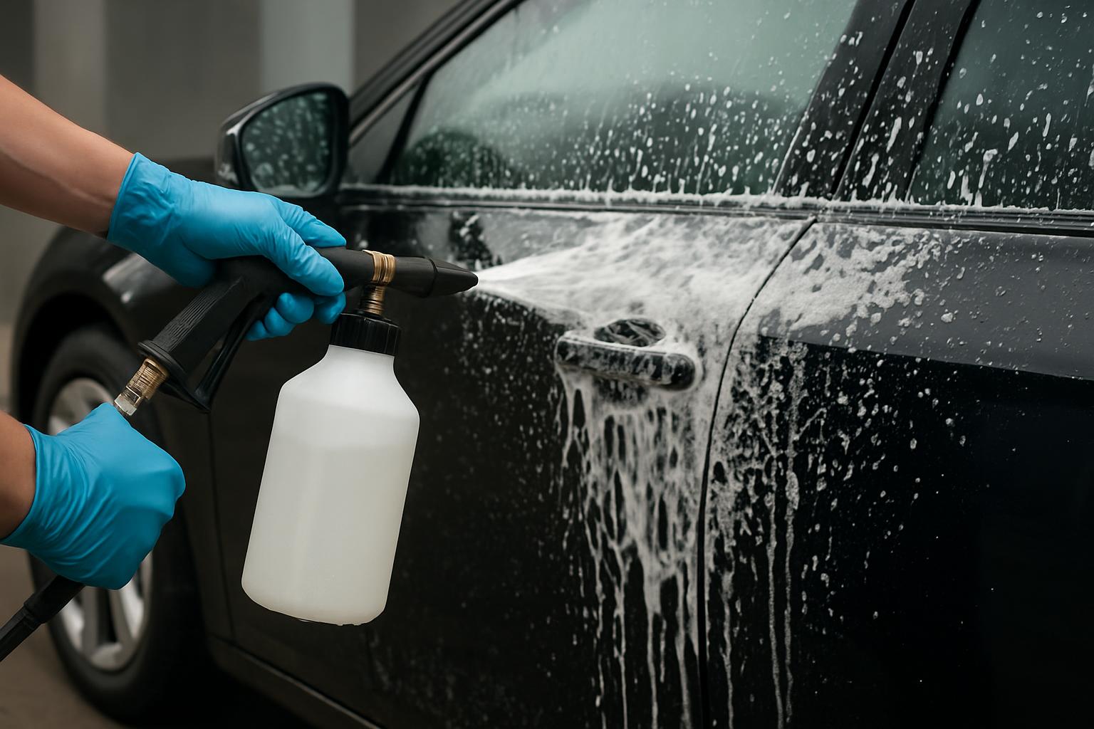 A car interior being cleaned and refreshed